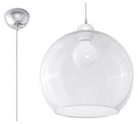 Sollux Lighting Suspension boule en verre Transparent Chrome