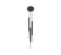 SOLLUX lighting Suspension lampe suspension lampe suspendue - plafonnier acier - 3 flammes - ampoule LED - noir chrome Mozaica