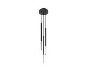 SOLLUX lighting Suspension lampe suspension lampe suspendue - plafonnier acier - 3 flammes - ampoule LED - noir chrome Mozaica