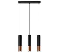 Suspension LOOPEZ 3L GU10 LED Moderne Loft BOHO Design Couloir -Noir/Cuivre