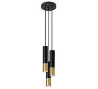 Suspension LOOPEZ 3P GU10 LED Moderne Loft BOHO Design Couloir -Noir/d'Or