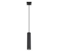SOLLUX lighting Suspension Luminaire - Lustre Plafonnier - en Aluminium - 1 Abat-jour - 8 x 8 x 118 cm - Karbon Noir