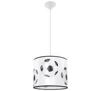 SOLLUX lighting - Suspension Luminaire PIŁKA - Luminaire Décoratif - Lampe LED - Faible Consommation Énergétique - E27, 1x max 15W LED, ~230V, 50Hz, IP20 - Blanc/Noir - 30x30x82cm