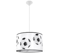 SOLLUX lighting - Suspension Luminaire PIŁKA - Luminaire Décoratif - Lampe LED - Faible Consommation Énergétique - E27, 1x max 15W LED, ~230V, 50Hz, IP20 - Blanc/Noir - 40x40x82cm