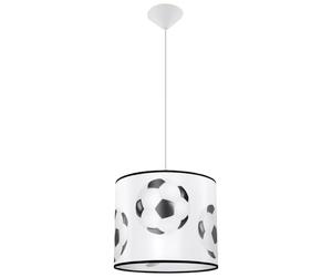 SOLLUX lighting - Suspension Luminaire PIŁKA - Luminaire Décoratif - Lampe LED - Faible Consommation Énergétique - E27, 1x max 15W LED, ~230V, 50Hz, IP20 - Blanc/Noir - 30x30x82cm