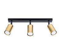 SOLLUX lighting - Winx Applique - Plafonnier - Lampe Décorative - Lampe LED - Faible Consommation - GU10, 3x max 10W LED, ~230V, 50Hz - Noir/Or - 45x6x18,5cm