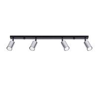 SOLLUX lighting - Winx Applique - Plafonnier - Lampe Décorative - Lampe LED - Faible Consommation - GU10, 4x max 10W LED, ~230V, 50Hz - Noir/Chrome - 82x6x18,5cm