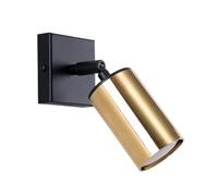 SOLLUX lighting - Winx Luminaire Mural - Applique - Lampe Décorative - Lampe LED - Faible Consommation - GU10, 1x max 10W LED, ~230V, 50Hz - Noir/Or - 8x8x18,5cm