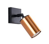 SOLLUX lighting - Winx Luminaire Mural - Applique - Lampe Décorative - Lampe LED - Faible Consommation - GU10, 1x max 10W LED, ~230V, 50Hz - Noir/Cuivre - 8x8x18,5cm