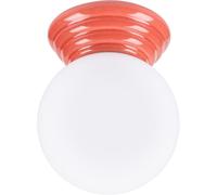 SOLLUX lighting Plafonnier - Lampe de Plafond - Spot de Plafond en Céramique Émaillée Verre - 1 Abat-jour - Lampe LED Ampoule - Pêche Zori