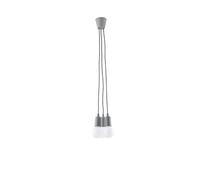SOLLUX Suspension DIEGO Design Unique sans Abat-jour Éclairage Minimaliste Ampoule LED Triple Gris