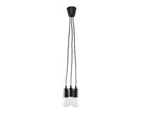 SOLLUX Suspension DIEGO Design Unique sans Abat-jour Éclairage Minimaliste LED Triple Ampoule Noire