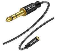 SOLMIMI Adaptateur Jack Prise Jack 6,35 mm vers Adaptateur Audio Aux 3,5 mm pour E-Piano, E-Guitar, Amplificateur de Casque, Clavier, Mixeur, Basse, Enregistreur, Home Cinéma - 0,3 M