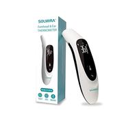 SOLMIRA Thermomètre Frontal et Auriculaire Infrarouge, Sans Contact, Mesure Instantanée, Haute Précision, Convient aux Bébés, Enfants et Adultes