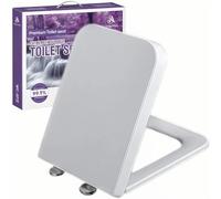 Solng Aldoih Abattant WC Forme Carrée, Cuvette Toilette avec Frein de Chute, Lunette WC Blanche, Siège de Toilette Universel, Testée jusqu'à 150kg