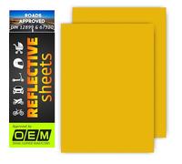 SOLNIT DIN 12899/ASTM D4956 Film réfléchissant d'avertissement de sécurité imperméable pour voitures, motos, casque, vélo - Réflecteurs - 610C - Matériau (jaune, 250 x 180 mm, lot de 2)