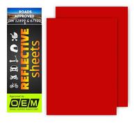 SOLNIT DIN 12899/ASTM D4956 Film réfléchissant pour avertissement de sécurité imperméable pour voitures, motos, casque, vélo, réflecteurs 610C (rouge, 250 x 180 mm, lot de 2)