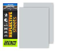 SOLNIT DIN 12899/ASTM D4956 Film réfléchissant pour avertissement de sécurité imperméable pour voitures, motos, casque, vélo, réflecteurs - Matériau 610C (blanc, 250 x 180 mm, lot 2)