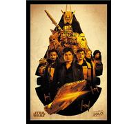 Solo : A Star Wars Story - Poster - Faucon Millénium Montage + cadre amovible, Shinsuke® Maxi MDF noir, vitre acrylique