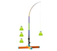 Solo Badminton Training Tool, Automatic Rebound Practice Set with | Retractable Fiberglass Rod, Automatic Rebound System for Solo Practice, Adjustable Height for Kids and Adults, Stable Base