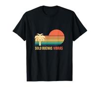 Solo Buenas Vibras Sol Retro Paisaje Bohemio Motivation T-Shirt