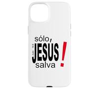 Sólo Jesús Salva, Believer Faith God Cross Quotes Christian Coque pour iPhone 15 Plus