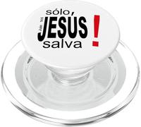 Sólo Jesús Salva, Believer Faith God Cross Quotes Christian PopSockets PopGrip pour MagSafe