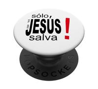 Solo Jesús Salva vidas, Salvación Espiritual Eterna PopSockets PopGrip Adhésif