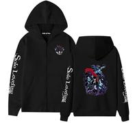 Solo Leveling Anime Sweat à capuche zippé pour garçons, adolescents et hommes, sweat-shirt streetwear décontracté, design graphique imprimé, Noir 5, M
