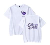 Solo Leveling Merch T-Shirts à Manches Courtes Garçon Fille Anime Col Rond Tees Tops
