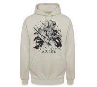 Solo Leveling Sung Jin-Woo Igris Anime Arise Sweat à capuche unisexe | représentation spectaculaire d'un guerrier mystique avec le texte « Arise », parfait pour les amateurs d'anime.