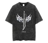 Solo Leveling T-shirt d'été en coton pour garçon et homme, Noir-1, M