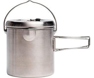 Solo Stove Camping Marmite 1800 ml | Incl. Sac de transport, graduations en oz et ml, bec verseur, couvercle et poignées rabattables, Acier inoxydable, 14 x 15,5 cm, Volume : 1,8 L, 354 g