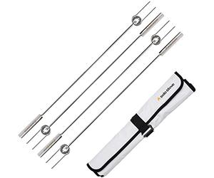 Solo Stove Piques pour brasero, Set de 4 pièces, pochette de protection incluse, accessoires pour brasero à deux dents, en acier inoxydable, longueur : 91,44 cm