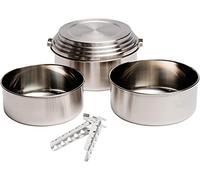 Solo Stove Set Camping Marmites Set de 3: 1,25 L + 1,5 L + 2 L | Incl. Sac de transport, couvercle universel servant également d'assiette, avec poignée légère, acier inoxydable