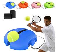 Solo Tennis Trainer Rebound Ball Set, Portable Solo Tennis Practice Device with Anti-Tangle String & Stable Base, Tenniss Training Equipment for Kids Adults Beginners Garden (Blue with 1 Ball)