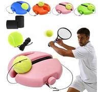Solo Tennis Trainer Rebound Ball Set, Portable Solo Tennis Practice Device with Anti-Tangle String & Stable Base, Tenniss Training Equipment for Kids Adults Beginners Garden (Pink with 2 Balls)