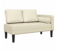 SOLO - TOP Méridienne/Chaise longue - 1 PLACE - Pour salon - avec coussins - crème similicuir LV2056