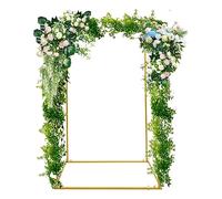 SOLOCJNL Arche de mariage en métal doré de 5,9 m, support carré pour jardin, arche de jardin, arche pour mariage, cérémonie, fête, décoration d'événement