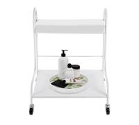 SOLOCJNL Beauty Salon de beauté Chariot à ongles ou bain de pieds Spa Portable Chariot à roulettes pour bain de pieds, repose-pieds, pédicure, manucure, fonction massage, table de salon, blanc