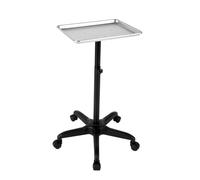 SOLOCJNL Plateau de salon à roulettes - Hauteur réglable - Plateau en aluminium pour salon de beauté - Chariot de rangement avec roues pour équipement de beauté de tatouage