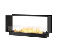 SOLOLED Cheminée à bioéthanol 2Side 1200 Slim à encastrer avec deux façades - Noir mat, avec verre, brûleur 4L, design moderne