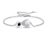 SOLOLIKE Bracelet urne pour cendres pour femme : argent sterling S925 avec symbole infini or rose/arbre de vie - Bijoux commémoratifs pour la perte d'un être cher, 0.87*0.4, Argent, Oxyde de zirconium
