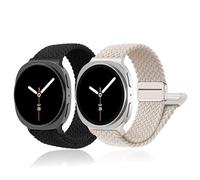 SOLOLUP 2Pièces Bracelet Magnétique Tressés pour Samsung Galaxy Watch 8 40mm 44mm/8 Classic Band 46mm Homme Femme,Élastique Tissé Nylon Bracelets Sport Rechange Strap pour Samsung Watch 8/8 Classic