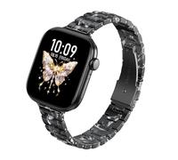 SOLOLUP Bracelet fin en résine pour Apple Watch pour femme SE 3/2/1 42 mm, 44 mm, 45 mm, 46 mm, 49 mm, bracelet fin et léger pour iWatch Serie 11, 10, 9, 8, 7, 6, 5, 4, 3 Ultra, fleur noire