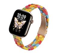 SOLOLUP Bracelet fin en résine pour Apple Watch pour femme SE 3/2/1 42 mm, 44 mm, 45 mm, 46 mm, 49 mm, bracelet fin et léger pour iWatch Series 11, 10, 9, 8, 7, 6, 5, 4, 3 Ultra, arc-en-ciel