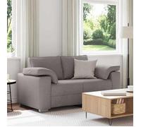 SOLOMON@Canapé - 2 places - Sofa fixe Contemporain - avec coussin Taupe 160 x 77 x 82 cm tissu XMM49878