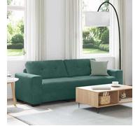 SOLOMON@Canapé - 2 places - Sofa fixe Contemporain - avec coussin Vert foncé Velours XMM14764