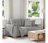 SOLOMON@Canapé deux places - 2 places - Sofa fixe Contemporain - - avec coussin Gris nuage tissu XMM49537
