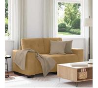 SOLOMON@Canapé deux places - 2 places - Sofa fixe Contemporain - - avec coussin Marron Velours XMM18766